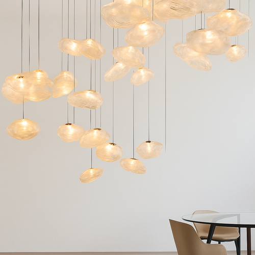Suspension design à LED en verre soufflé style hang - vue 3 sur 8