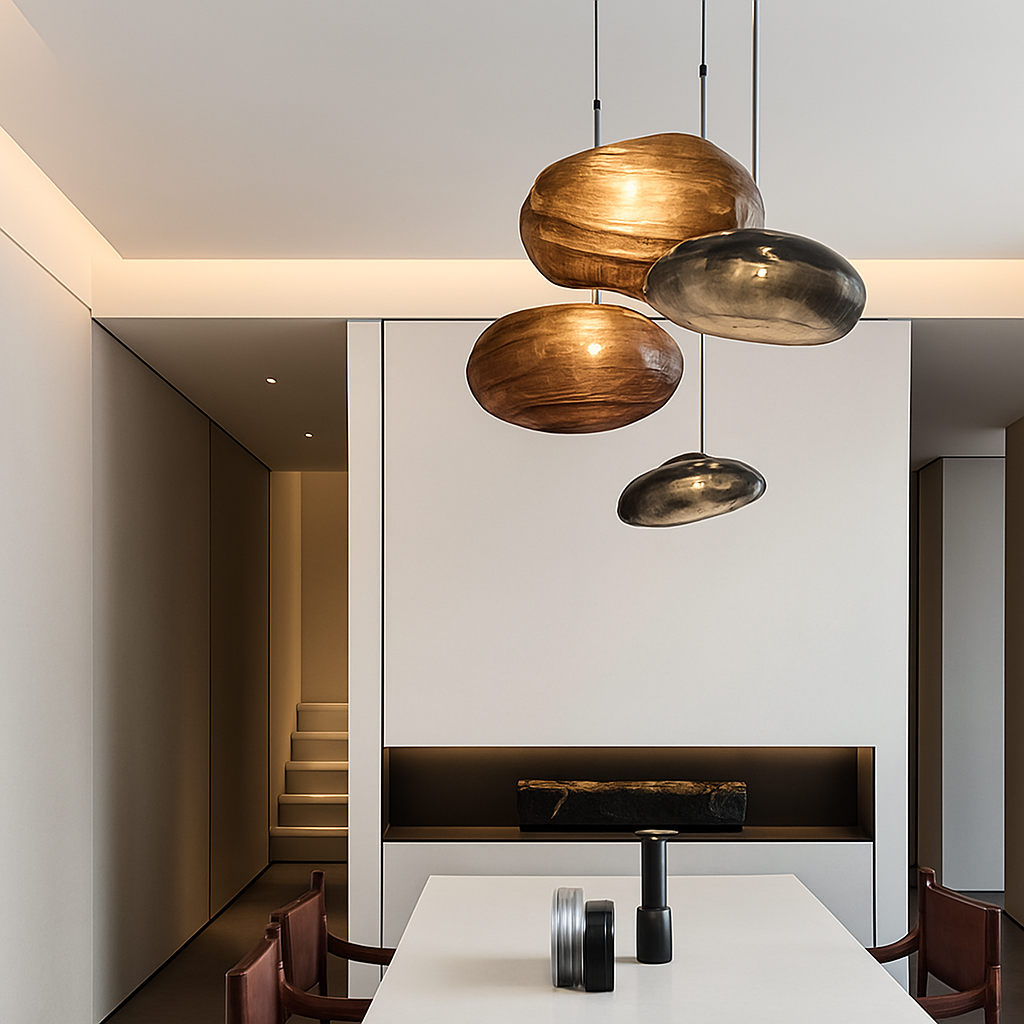 Suspension design à LED en verre soufflé style hang - vue 3 sur 8