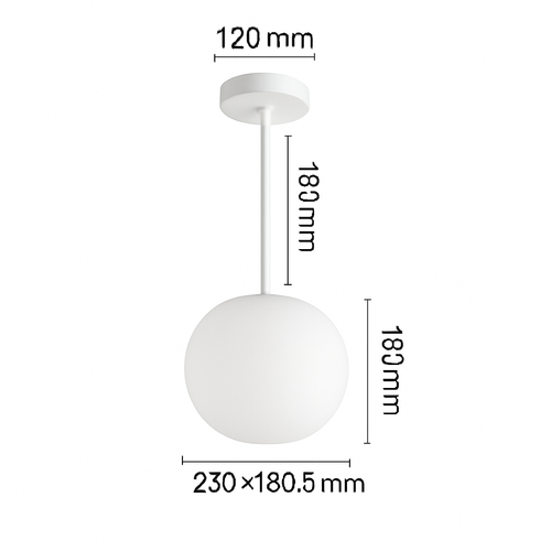 Suspension design LED forme ovale en verre blanc - vue 5 sur 5