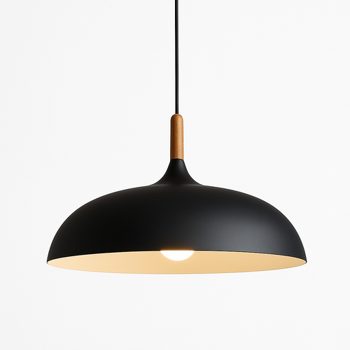 Suspension design LED à l'abat-jour arrondi en métal blanc Creative