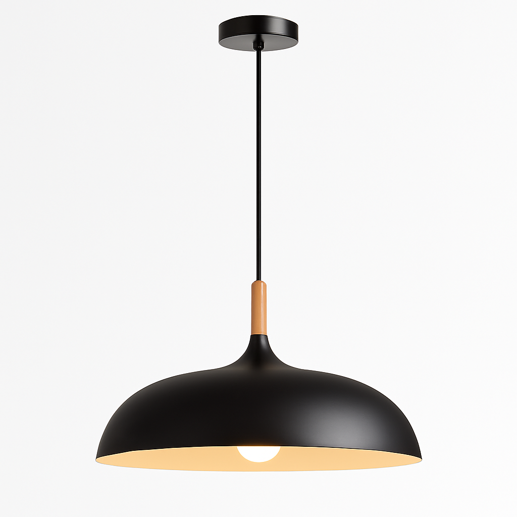 Suspension design LED à l'abat-jour arrondi en métal blanc Creative - vue 4 sur 5