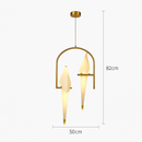 Suspension design LED oiseau dans cerceau doré