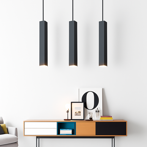 Suspension design LED rectangulaire (noir ou blanc) - vue 2 sur 5