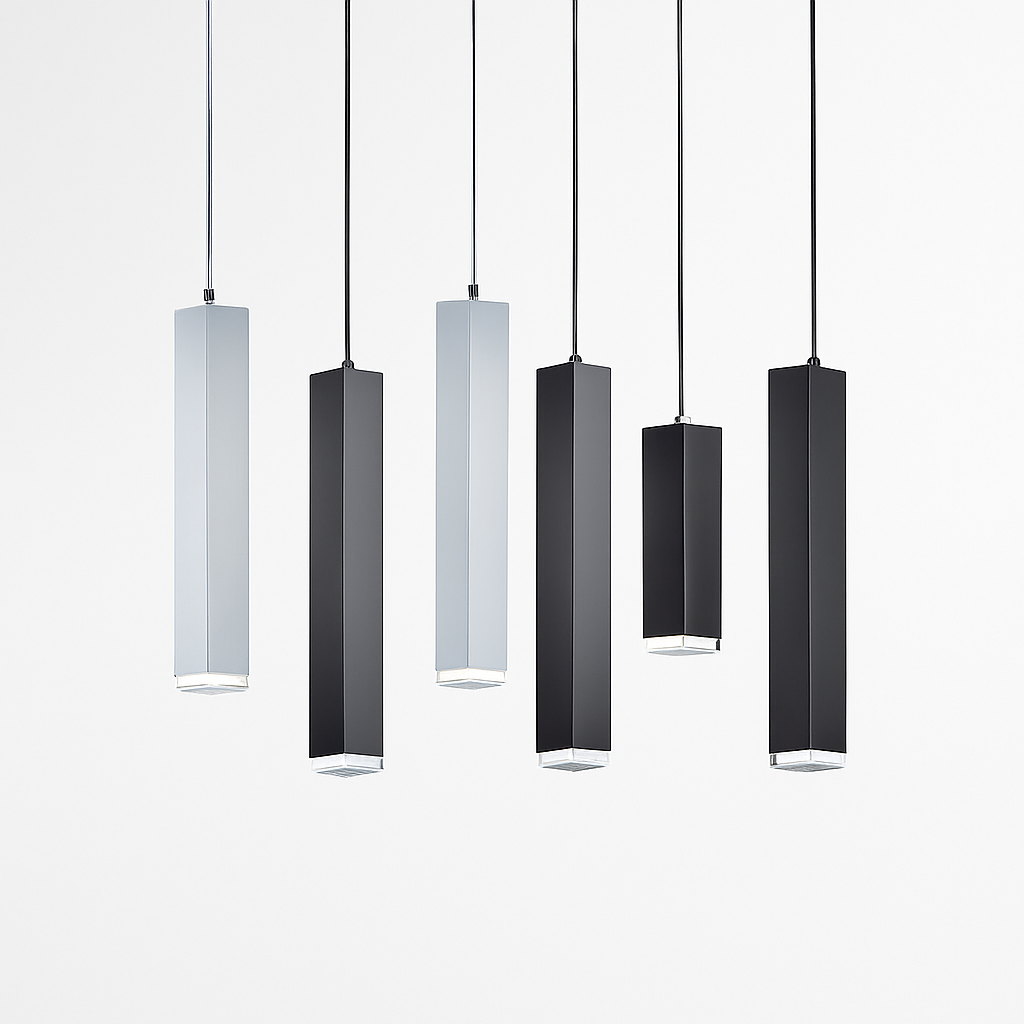 Suspension design LED rectangulaire (noir ou blanc) - vue 4 sur 5