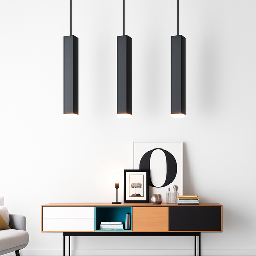 Suspension design LED rectangulaire (noir ou blanc) - vue 5 sur 5