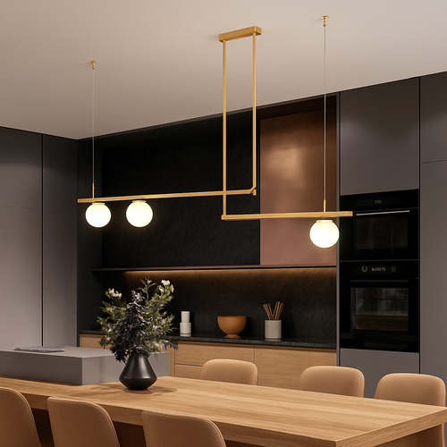 suspension design moderne avec boule de verre élégante - vue 2 sur 16