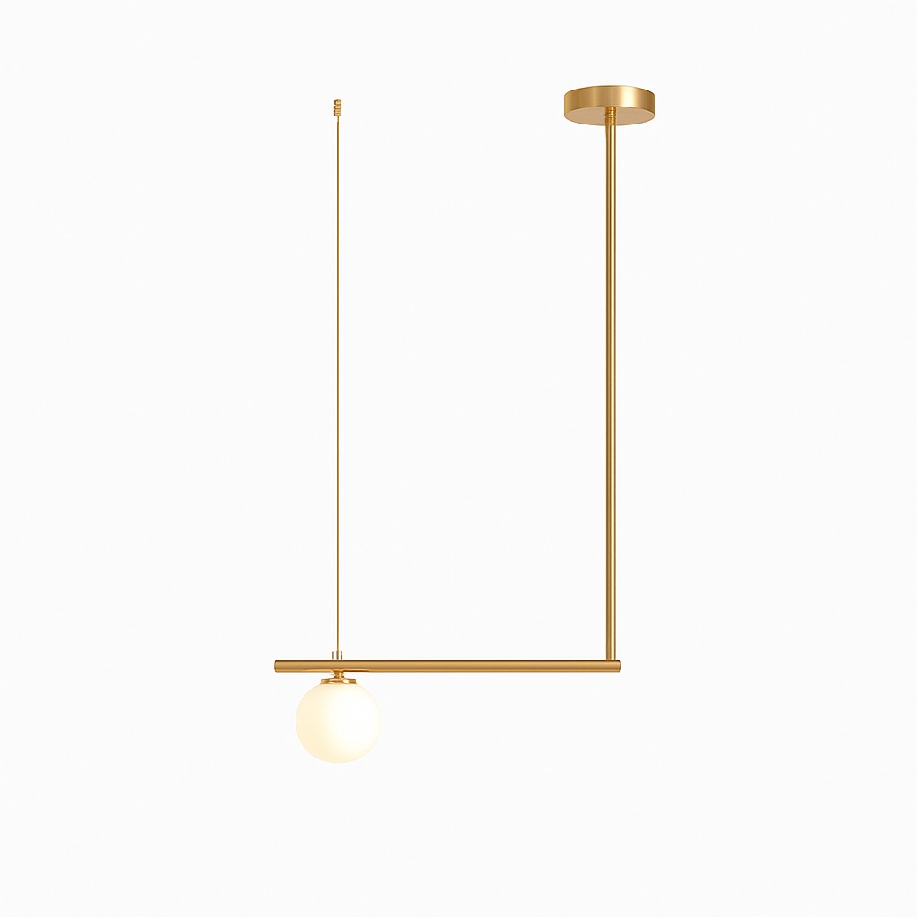 suspension design moderne avec boule de verre élégante