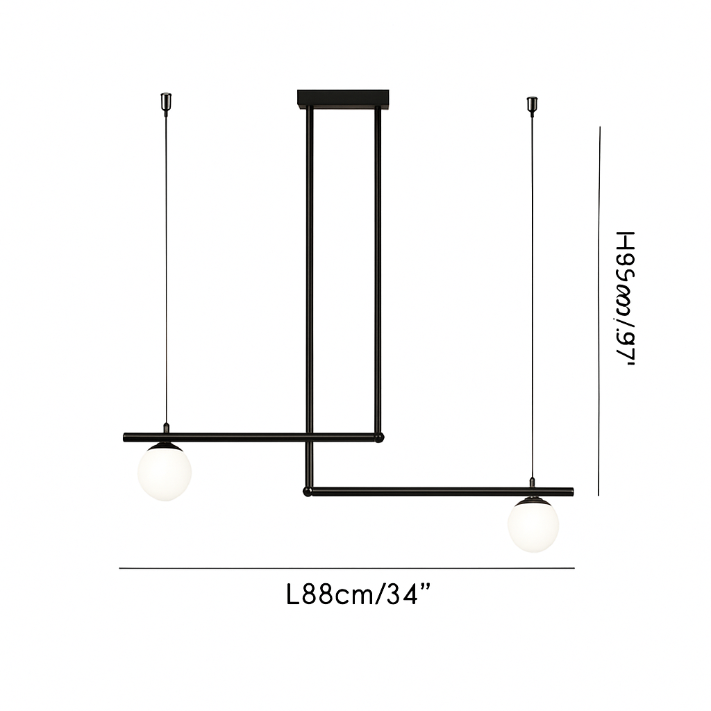 suspension design moderne avec boule de verre élégante - vue 9 sur 16