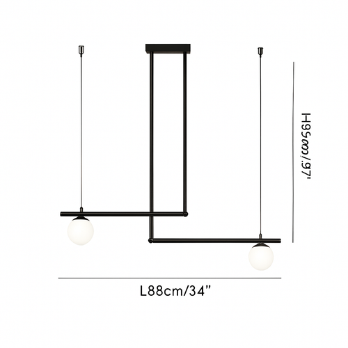 suspension design moderne avec boule de verre élégante - vue 10 sur 16