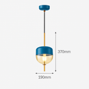 Suspension design moderne en verre en forme de goutte bleue