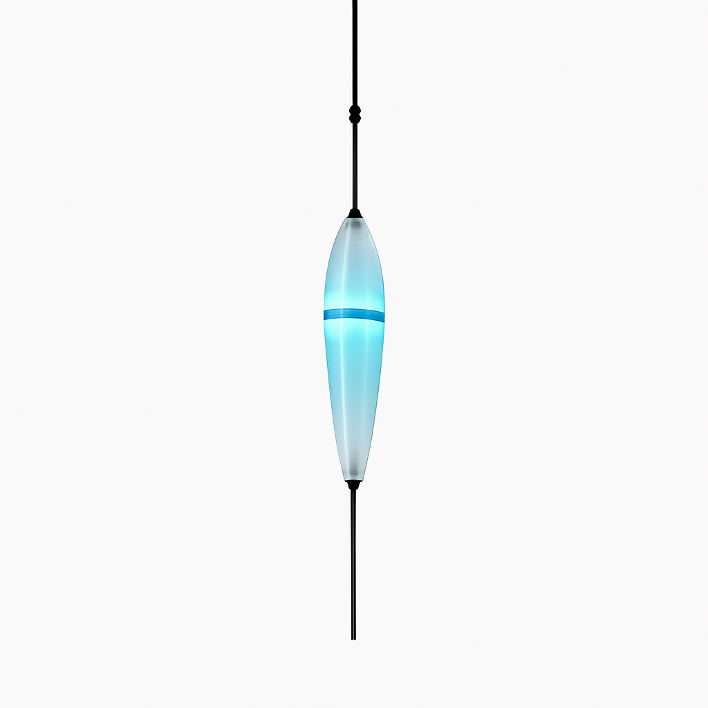 Suspension design moderne en verre en forme de goutte bleue - vue 13 sur 19