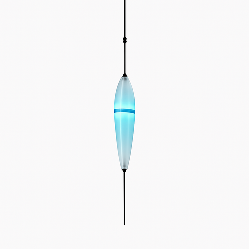 Suspension design moderne en verre en forme de goutte bleue - vue 14 sur 19