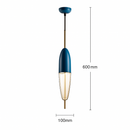 Suspension design moderne en verre en forme de goutte bleue