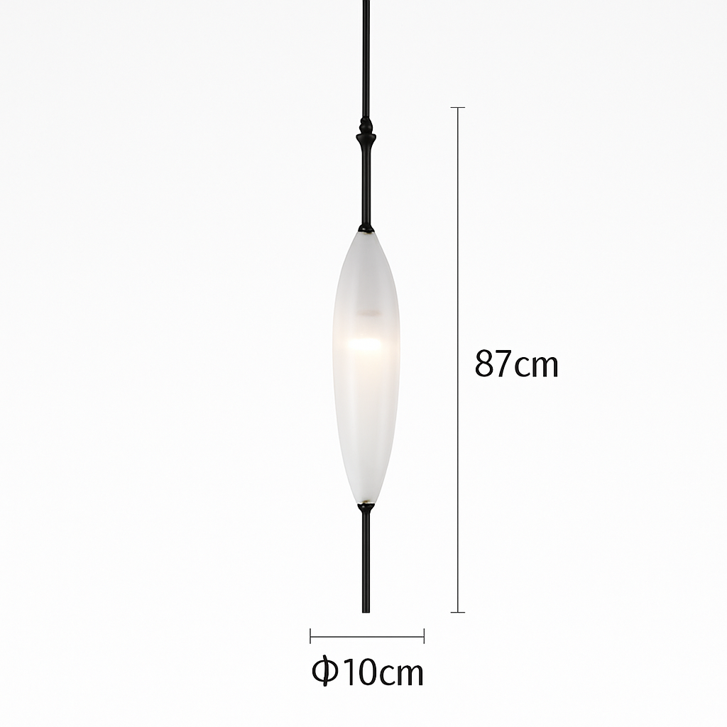 Suspension design moderne en verre en forme de goutte bleue - vue 15 sur 19