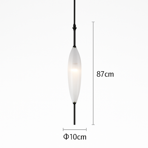 Suspension design moderne en verre en forme de goutte bleue - vue 16 sur 19