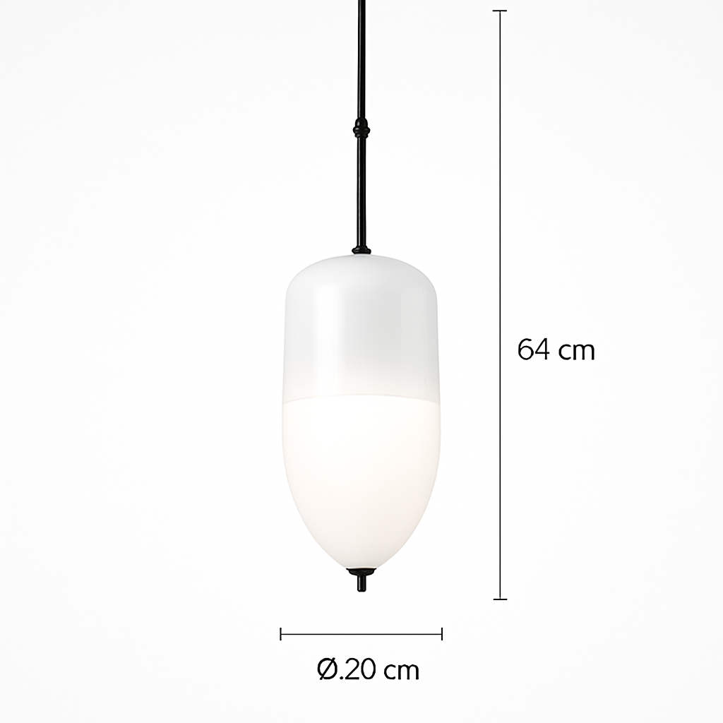 Suspension design moderne en verre en forme de goutte bleue - vue 18 sur 19