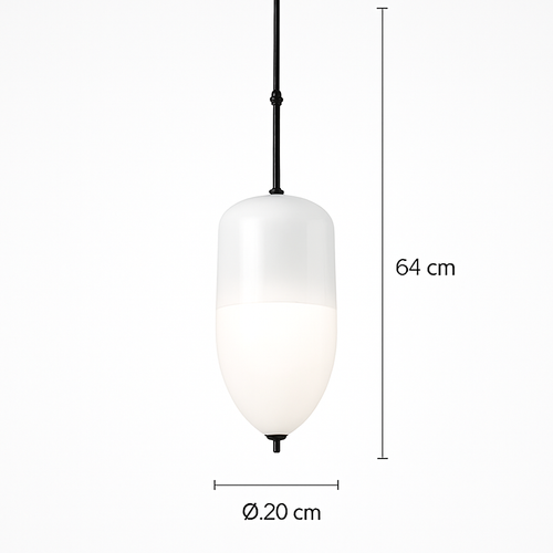 Suspension design moderne en verre en forme de goutte bleue - vue 19 sur 19