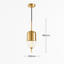Suspension design moderne en verre en forme de goutte bleue