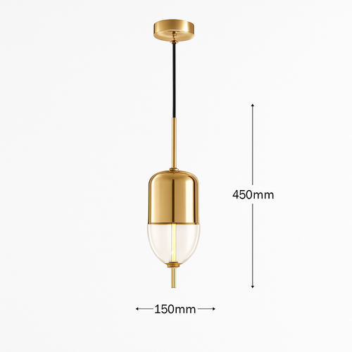 Suspension design moderne en verre en forme de goutte bleue - vue 20 sur 19