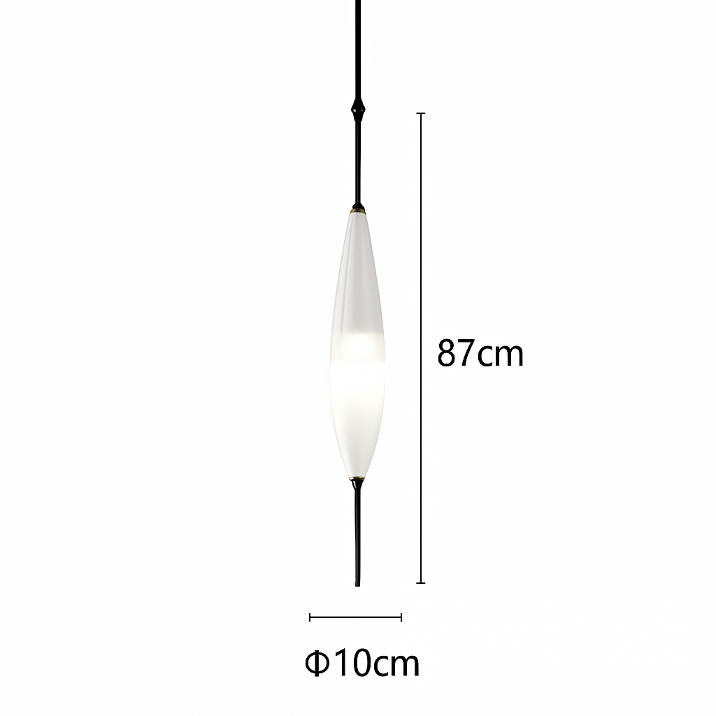 Suspension design moderne en verre en forme de goutte bleue - vue 5 sur 19