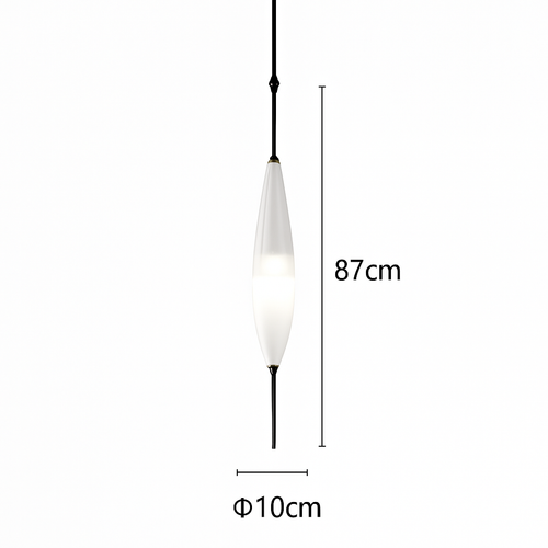 Suspension design moderne en verre en forme de goutte bleue - vue 6 sur 19