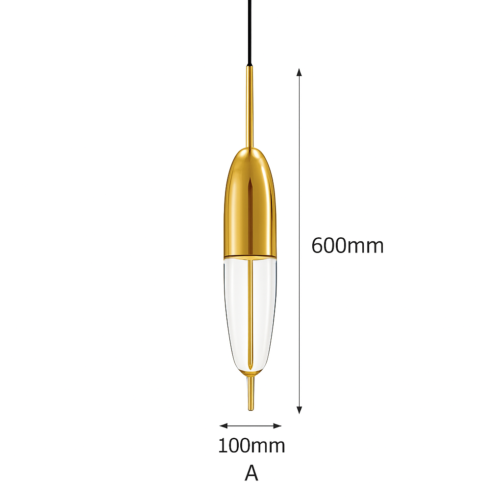 Suspension design moderne en verre en forme de goutte bleue - vue 7 sur 19