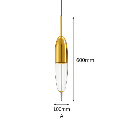 Suspension design moderne en verre en forme de goutte bleue - vue 8 sur 19