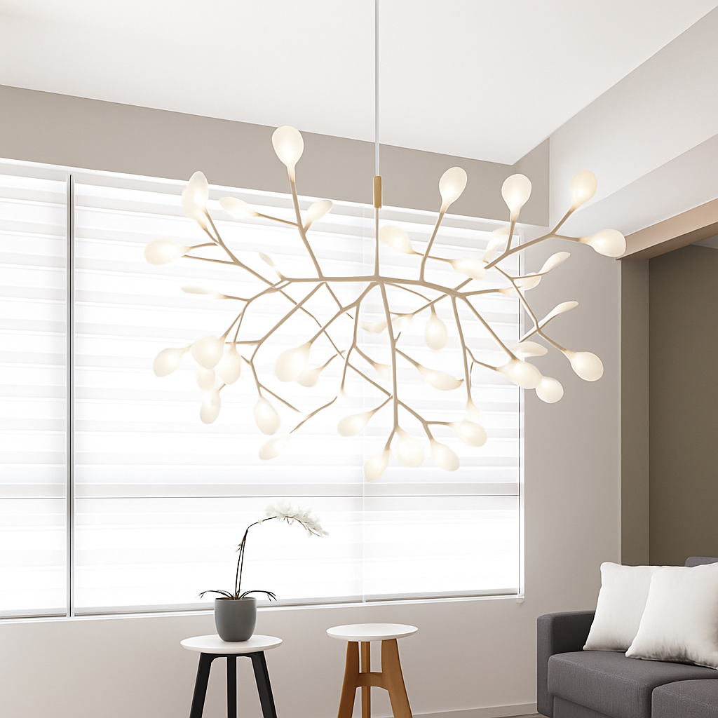 Suspension design moderne LED arbre couleur cuivré ou noir Home - vue 3 sur 13