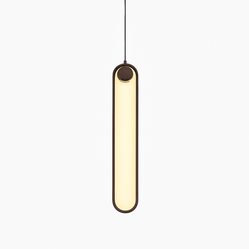 Suspension design moderne LED en anneau allongé noir ou doré Hang - vue 2 sur 6