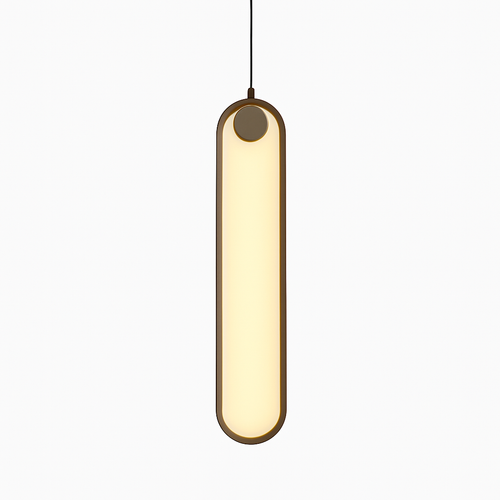 Suspension design moderne LED en anneau allongé noir ou doré Hang - vue 7 sur 6