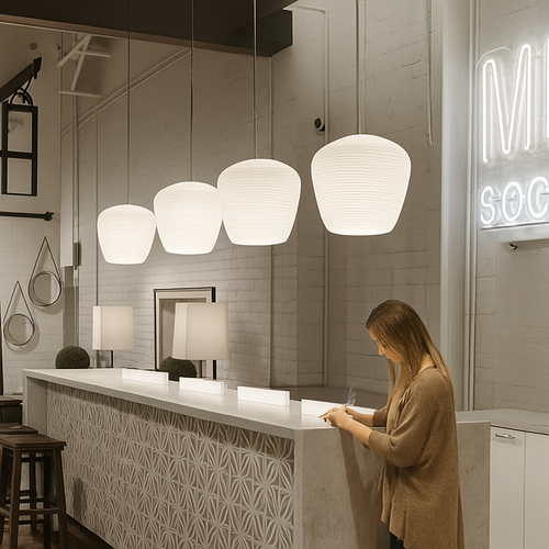 suspension design nordique en verre pour décoration intérieure - vue 6 sur 9