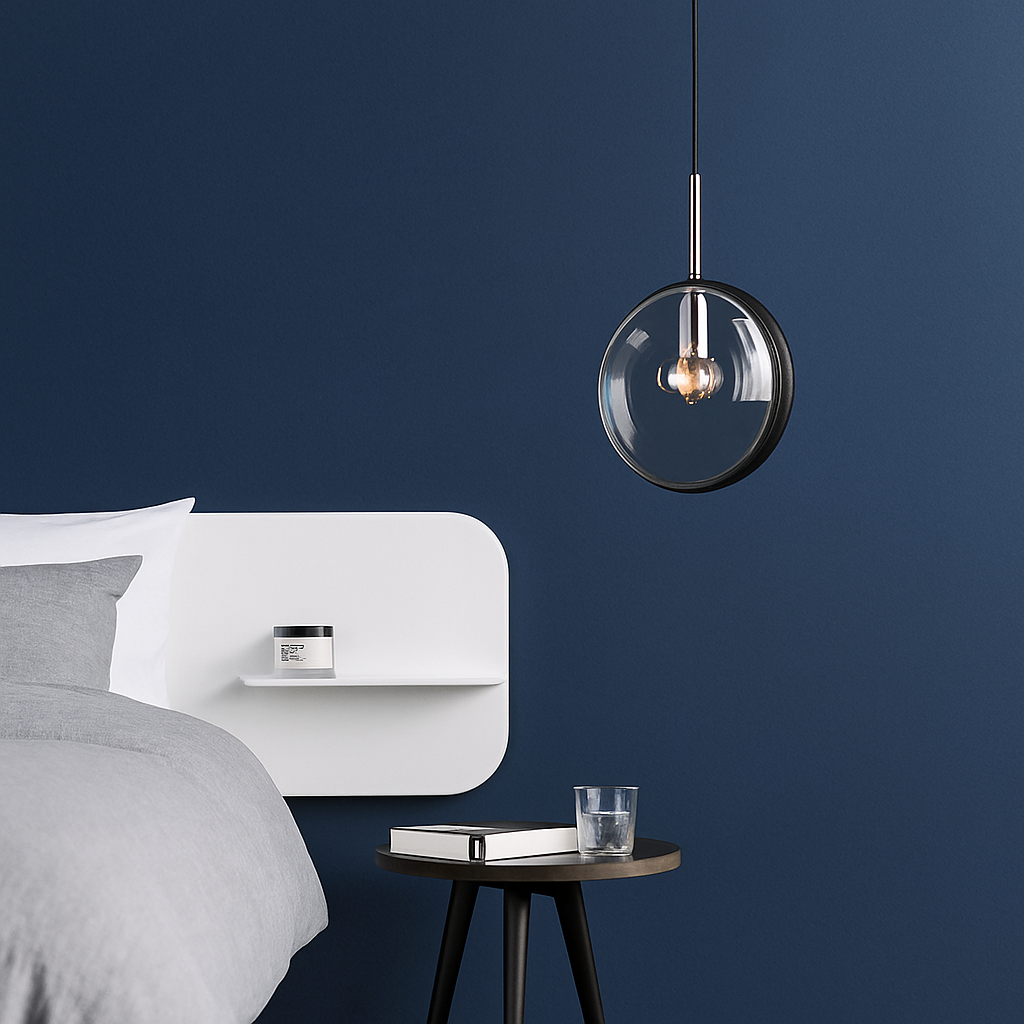Suspension design ronde en verre bleue Dining - vue 3 sur 9