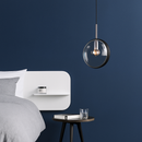 Suspension design ronde en verre bleue Dining