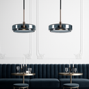 Suspension design ronde en verre bleue Dining