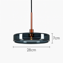 Suspension design ronde en verre bleue Dining