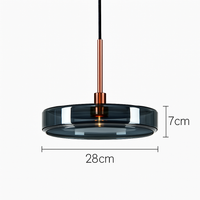 Suspension design ronde en verre bleue Dining