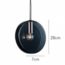 Suspension design ronde en verre bleue Dining