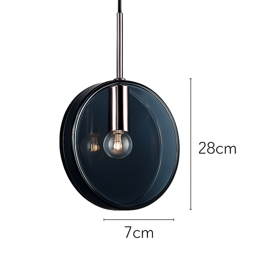 Suspension design ronde en verre bleue Dining - vue 9 sur 9