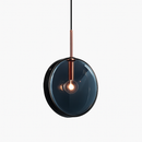Suspension design ronde en verre bleue Dining
