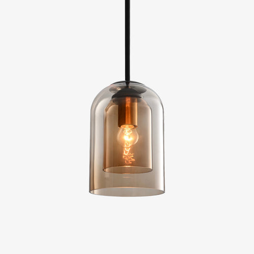 Suspension design tube arrondi double verre fumé - vue 9 sur 9