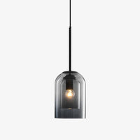 Suspension design tube arrondi double verre fumé