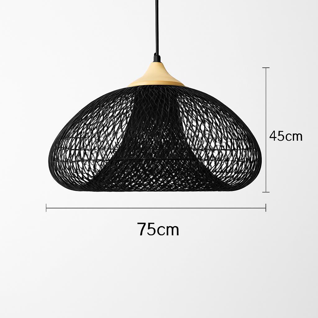 Suspension design Vintage en rotin fait à la main - vue 21 sur 26