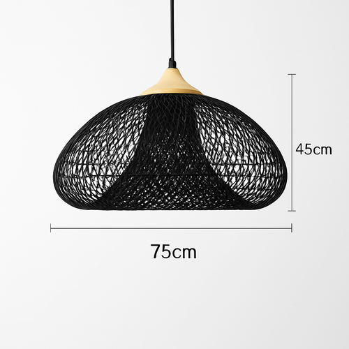 Suspension design Vintage en rotin fait à la main - vue 22 sur 26