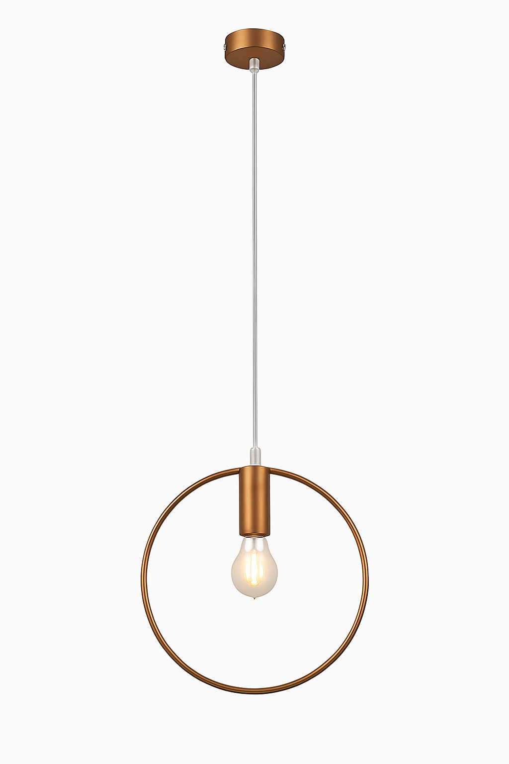 Suspension dorée à LED en forme de rond - vue 4 sur 7