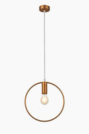 Suspension dorée à LED en forme de rond