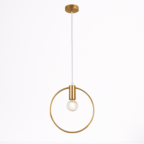 Suspension dorée à LED en forme de rond - vue 5 sur 7