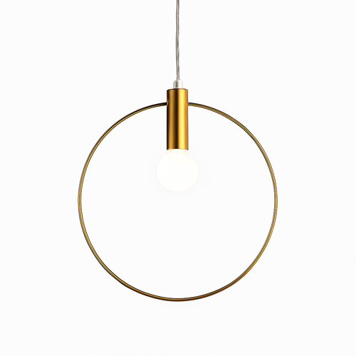 Suspension dorée à LED en forme de rond - vue 6 sur 7
