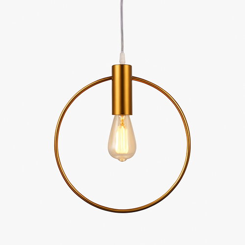 Suspension dorée à LED en forme de rond - vue 7 sur 7