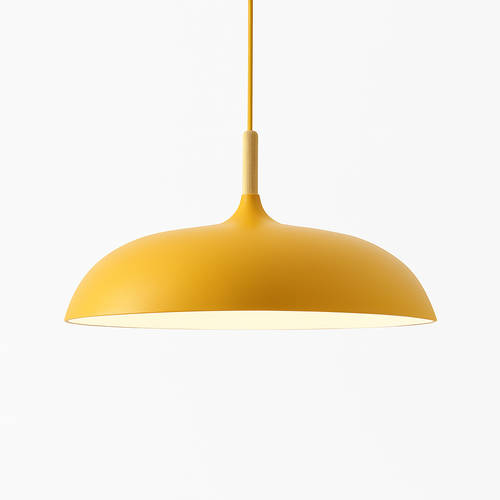 Suspension en aluminium de couleur et tige en bois Wood - vue 12 sur 13