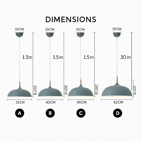 Suspension en aluminium de couleur et tige en bois Wood - vue 14 sur 13